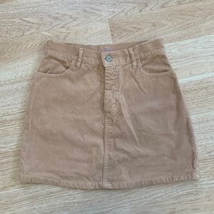 Brandy Melville John Galt - Tan Corduroy Mini Skirt